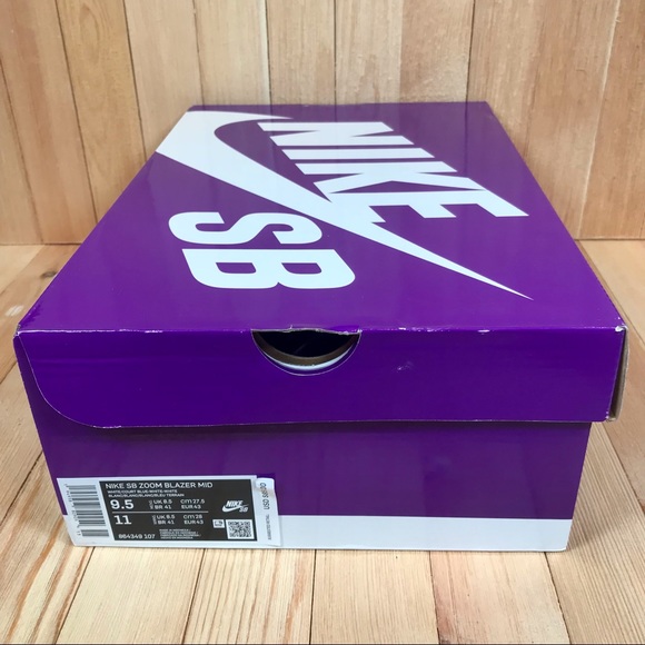 Nike SB Zoom Blazer Mid White Blue Skate Shoes - Picture 5 of 5